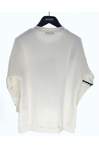 Settimo -Lsk Bottom Top Set White Crew Neck Embroidery Detailed Plaid Tunic