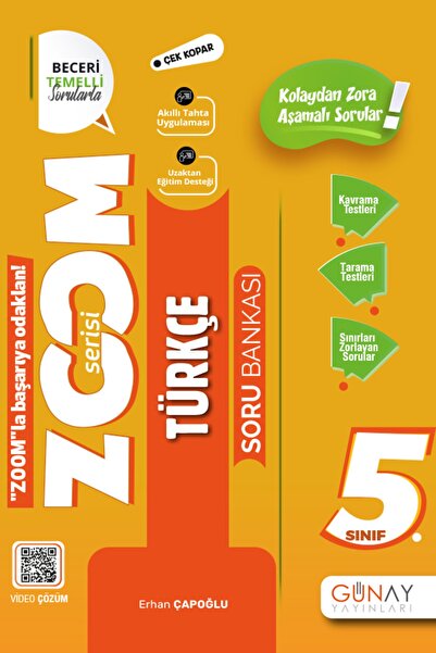 Günay Yayıncılık Yeni 5.sınıf Zoom Türkçe Soru Bankası