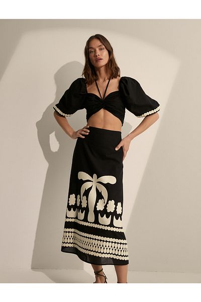 Koton Melis Ağazat X – Crop-Bluse mit Ballonärmeln