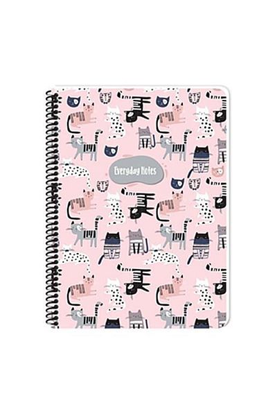 hdkitap Sharp Color Animal Friends Spiral Κάλυμμα από χαρτόνι Καρό Σημειωματάριο A4 80 Φύλλα 384312-99