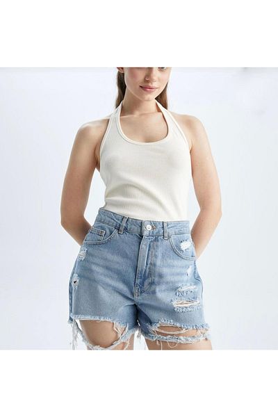 buğlem collection Halterneck Cotton Crop