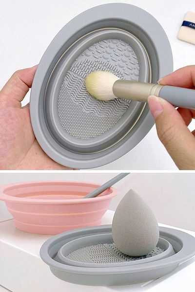 Buffer ®   Foldable Silicone Makeup Brush - Cleaning, Washing and Drying Stand