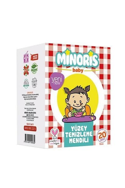Minoris Ris Baby Organic Surface Cleaning Wipes Single Pack 20 Pieces