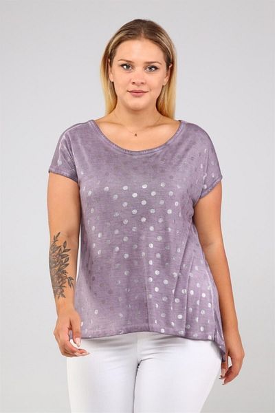 Seamoda Dot Printed Back Long Tunic-light Purple