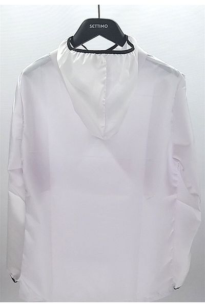 Settimo Unisex White Hooded Raincoat