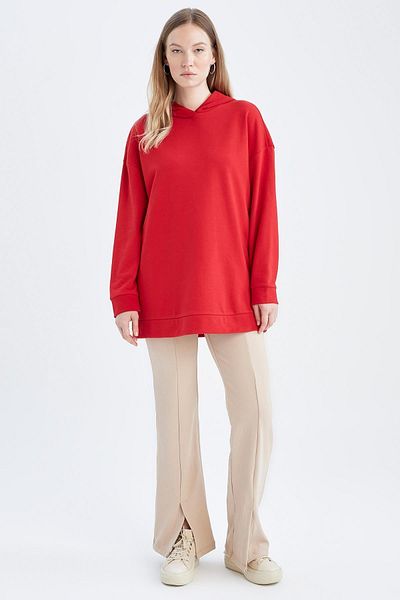 DeFacto Relax Fit Hooded Sweatshirt Tunic