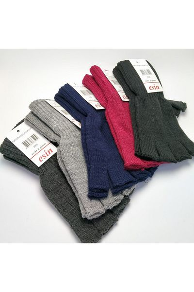 ESİN Women's Wool Cut Finger Gloves Colorful
