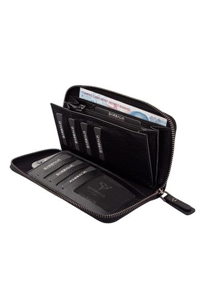Garbalia Genuine Leather Black Women's Money Portfolio