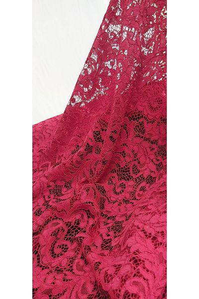 River Fabrics Red Eleni Lace Fabric