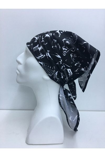 ADALILAR İŞ ELBİSELERİ Cook Cap Hat Bandana Flar (μοτίβο κουζίνας)