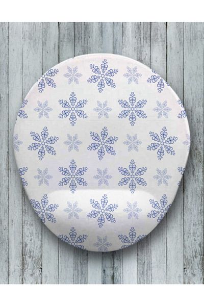 Onartem Oval Snowflakes - Mouse Pad with Wrist Support