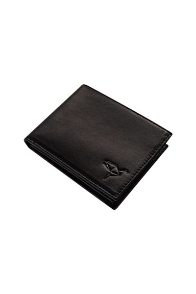 Garbalia Genuine Leather Black Coin Portfolio with Coin Holder 100% Handmade Calfskin