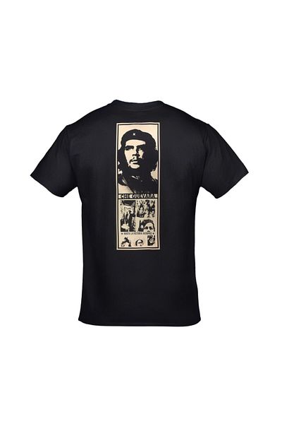 Orijin Tekstil Che Guevara Collage Unisex Front Back Black Tshirt