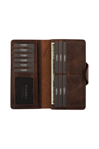 Vianel New York Crazy Leather Brown Unisex Money Portfolio