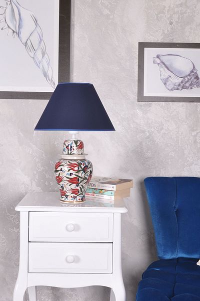 Qdec Bleu Blanc Shah Vase Lampshade Tulip Gilt Dark Blue