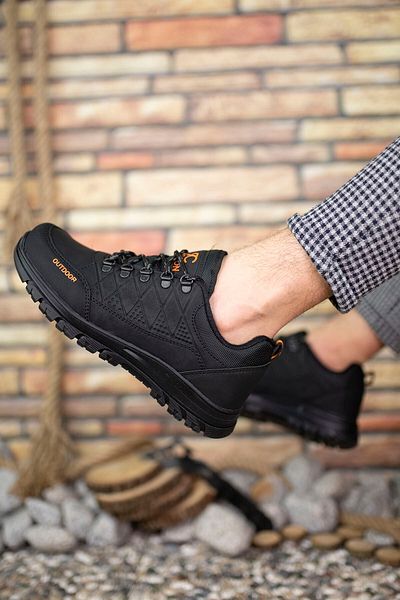 Riccon Czarne Czarne Męskie Buty Trekkingowe0012114