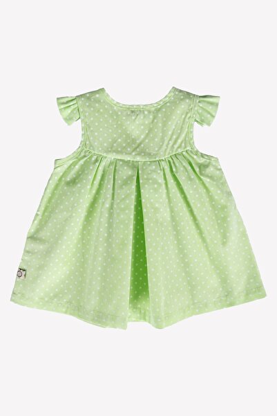 Ozmoz By Mukadder Özden 100% Cotton Robadan Green Summer Baby Girl Dress
