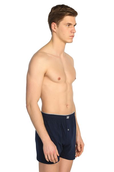 Tutku Men's Navy Blue 4 Pack Combed Cotton Buttoned Boxer Elf568T0117Ccm4