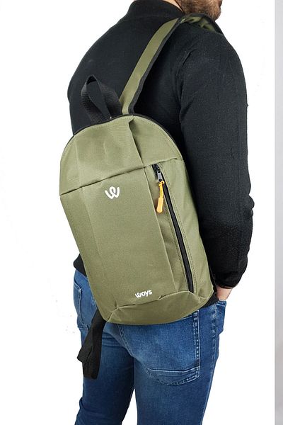 woys Unisex Khaki Green Camping Cycling Hiking Mini Backpack