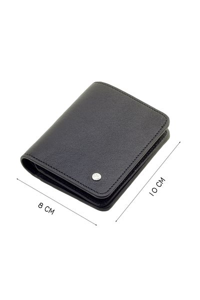 CENGİZ PAKEL Real Leather Minimalist Black Wallet
