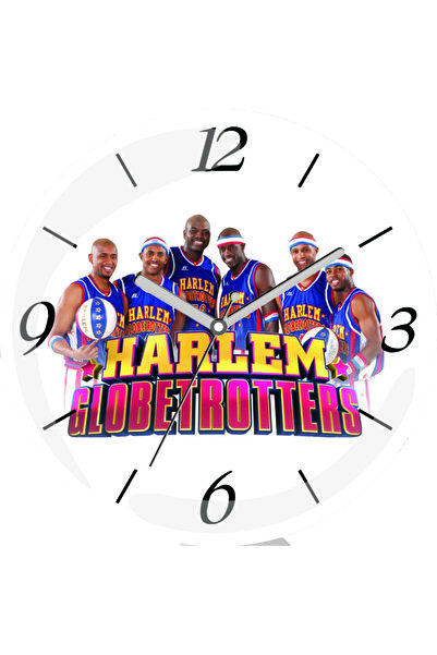 3M Harlem Globetrotters Basketball Show Curved Real Glass Wall Clock