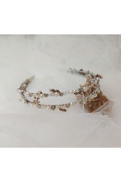 Eva Flore Crystal Stone and Pearl Bridal Engagement Special Day Crown