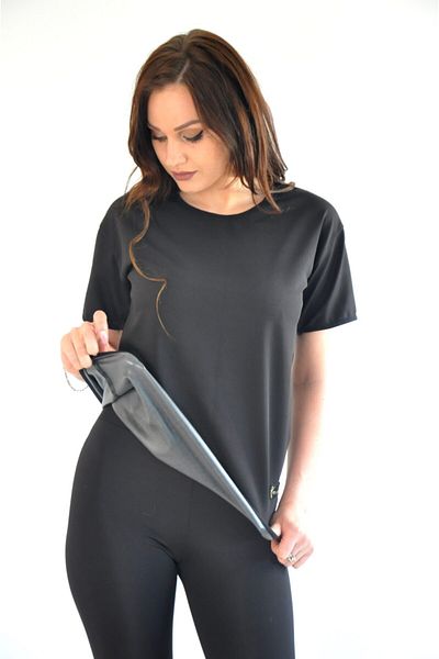 lovebox Polymer Coated Inside Short Sleeve Thermal Corset Slimming Short Sleeve Thermal Corset Singlet