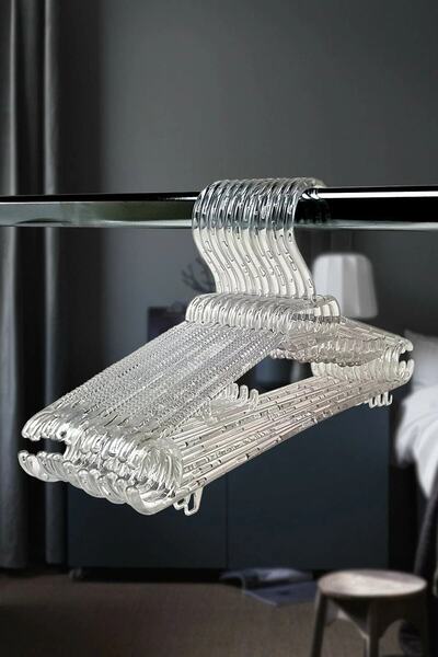 Vip Home Concept Umeraș de haine transparent de dimensiuni mari cu 12 bucăți de cristal