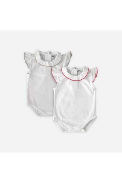 Miespiga Ruffle Collar Baby Short Sleeve Bodysuit Set of 2
