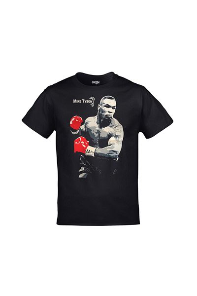 Orijin Tekstil Mike Tyson Unisex εμπριμέ μαύρο μπλουζάκι