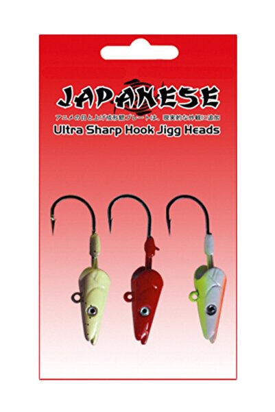 JAPANESE Ultra Sharp Hook Jigg Heads 8gr Üçlü Zoka Seti Hg 113