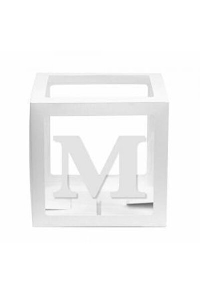 kidspartim M Harf Beyaz  Şeffaf Kutu