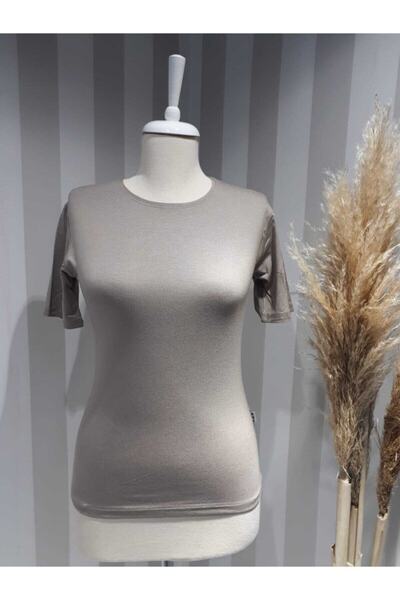 nacar çarşı Women's Brown Short Sleeve Bodysuit