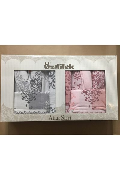 Özdilek Özdilek Emily Family Bathrobe Set Gray-Powder