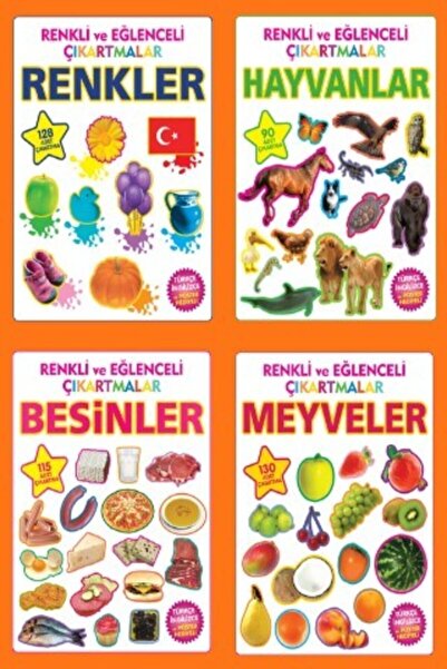 Parıltı Yayıncılık Colorful and Fun Stickers Set 4 Books