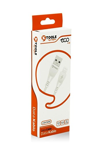 Ktools Eco 2a 1 Metre Beyaz Lightning Data Kablo