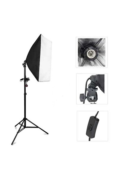 Deyatech Softbox 50x70cm Sürekli Işık Tek Duy Paraflaş Youtuber Make Up Vi