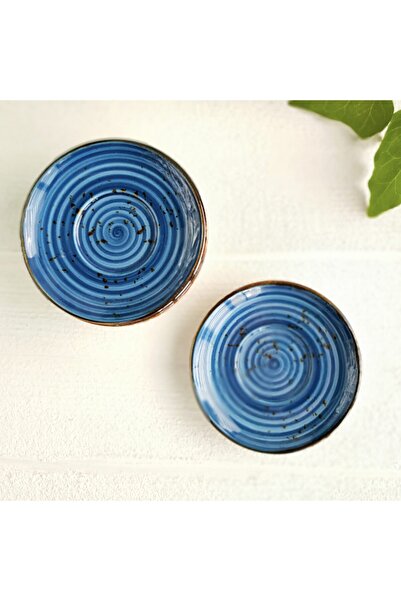 MADAM İZMİR Winter Çay Tabağı 6'lı -koyu Mavi