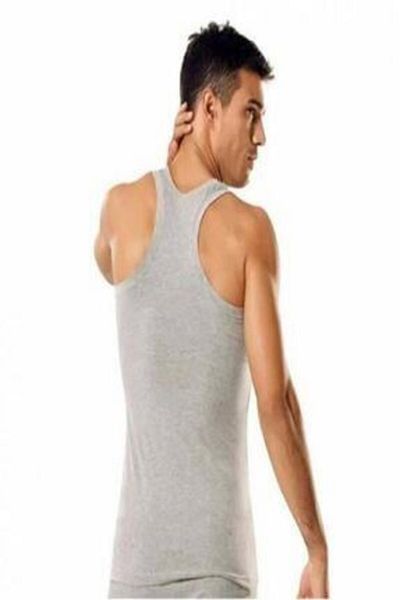 Tutku Men's Gray Cross Cotton Tank Top 3-Piece