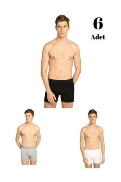Tutku Men's Lycra Elastane 2 Black, 2 White, 2 Gray Boxers
