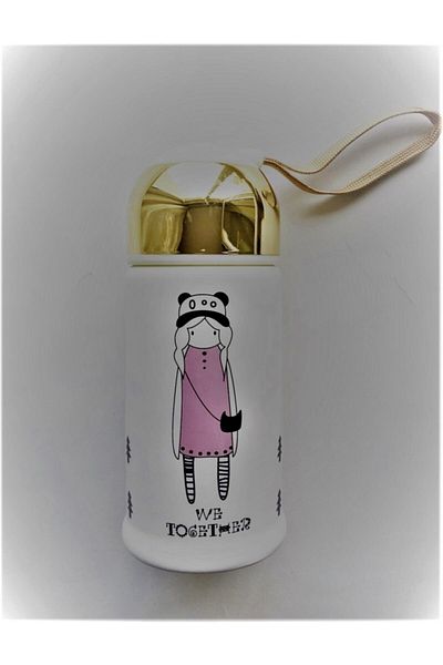 TAYFUN Girl in Water Bottle Pink Coat
