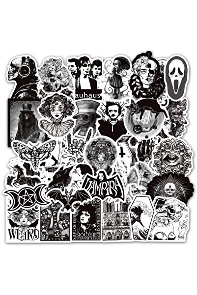 MiniPera Gothic Sticker Seti - 45 Sticker - Telefon, Bilgisayar Ve Diğer Yüze...