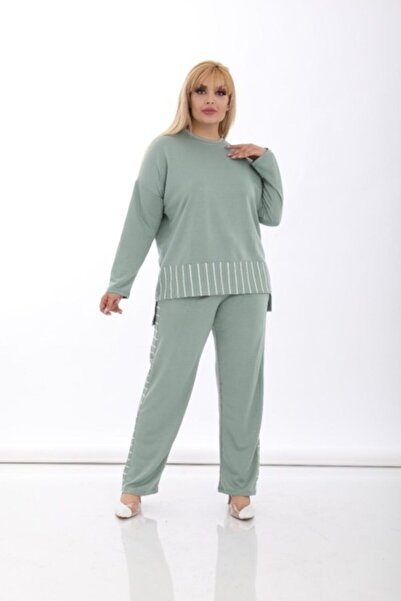 ZTO Büyük Beden Esnek Kumaş Geniş Kalıp Eşofman Takım