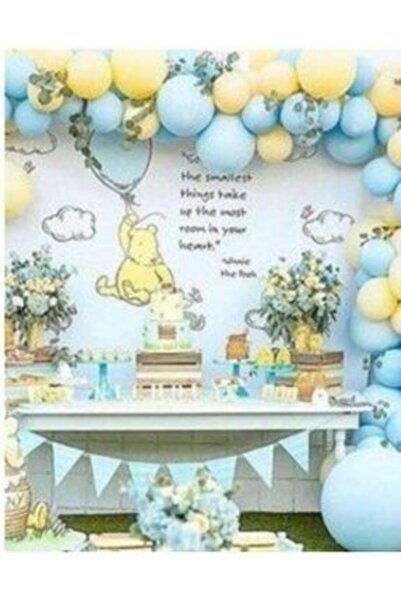 canbayhobi Pooh Ayı Konsept Balon Ve Balon Zinciri Makaron Balon 27