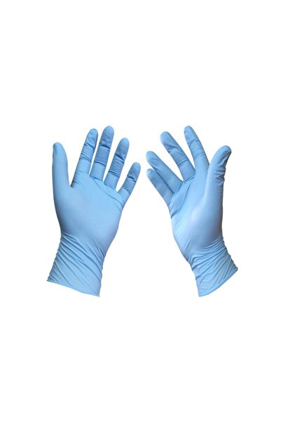 san Pudrasız Nitril Eldiven Ameliyat Eldiveni ( Mavi - L Beden ) 100' Lü Paket