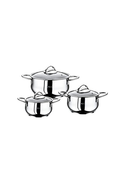 OMS 6 Piece Yummy Casserole Steel Pot Set Plain 1032