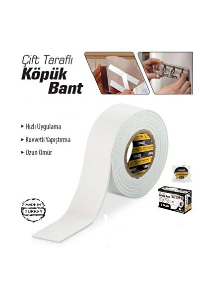 SGS Çift Taraflı Köpük Bant 18mm X 2 Metre