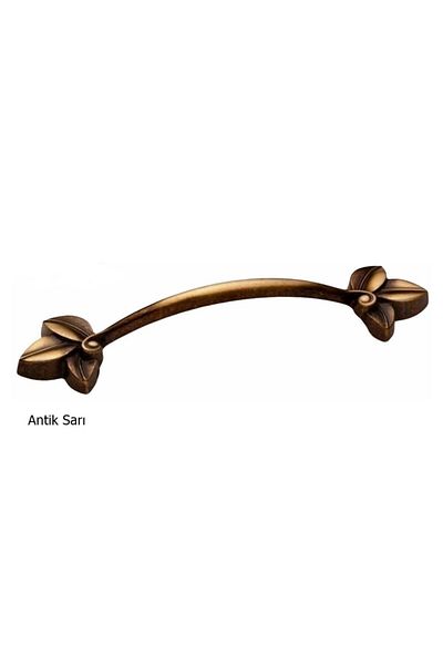 EYM Defne Mobilya Cabinet Drawer Handle Floral Antique Yellow - 128 Mm ( 12.8 Cm )
