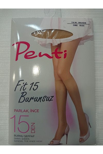 Penti Shiny Below Knee Socks - Noseless, 12 Pack, Flesh Color, 57 Model Shiny Pants Socks