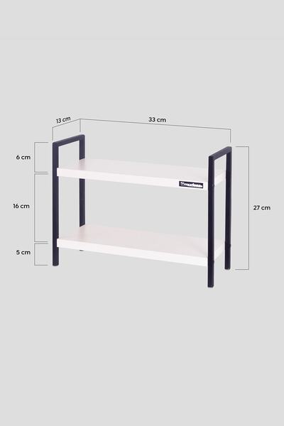 Mudesa Metal Masa Tezgah Üstü Düzenleyici Organizer Banyo Mutfak Rafı Kitaplık Baharatlık